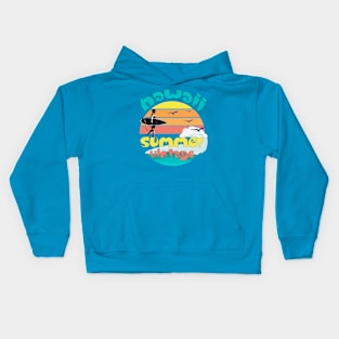 Hawaii Summer Retro Vintage Kids Hoodie